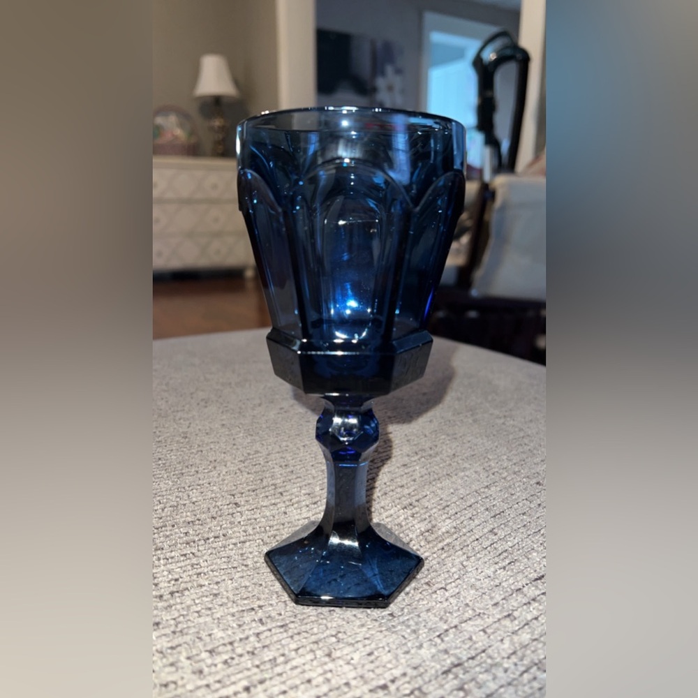 ‼️SOLD‼️Vintage Fostoria Virginia Dark Blue Goblet